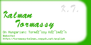 kalman tormassy business card